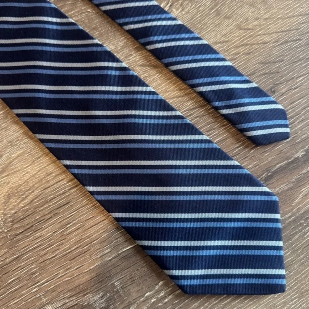 Brooks Brothers Pure Silk Blue Diagonal Striped Men's Necktie